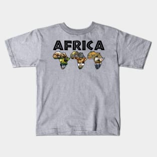 Africa Wildlife Continent Trio Collage Kids T-Shirt